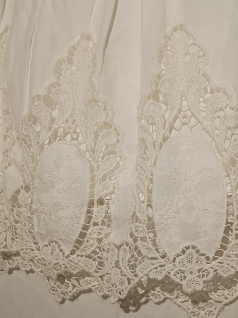 hinge White Cotton Lace-Trim Circle Mini Skirt, Sz 8, NWOT - Picture 9 of 11
